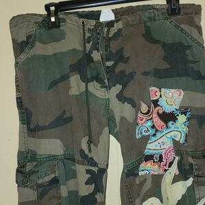 Rother Size Small  Modified Camo Pants with patch work.